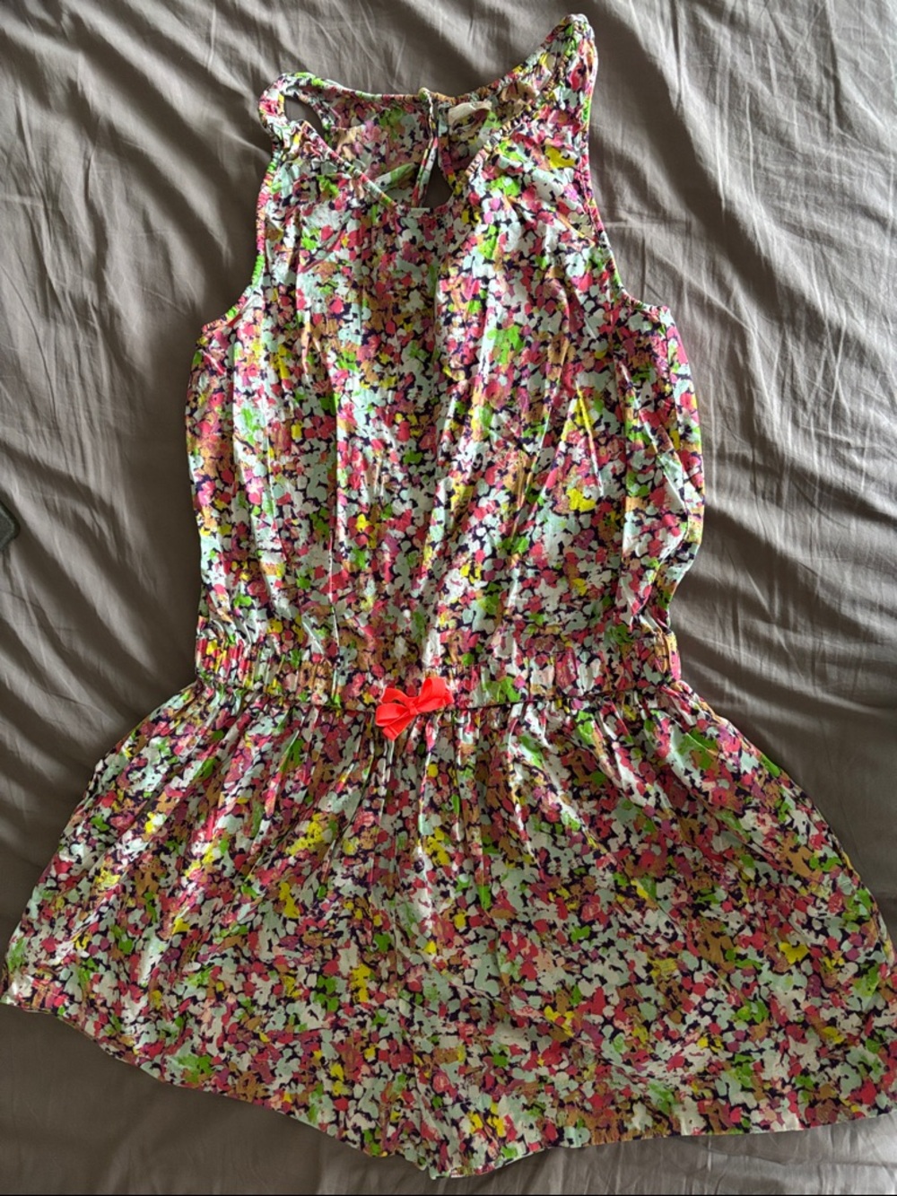 Crewcuts multicolor Neon Floral Sleeveless Romper girls size [14]